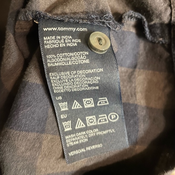 Tommy Hilfiger Navy and Green Plaid Shirt Dress - Picture 4 of 5